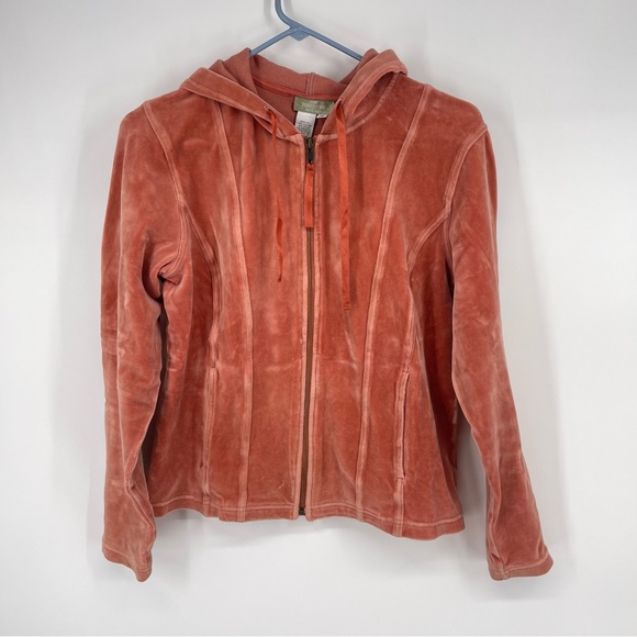 Women’s  Territory Ahead velour Long Sleeve Hoodie Peach Size Small - Picture 1 of 5